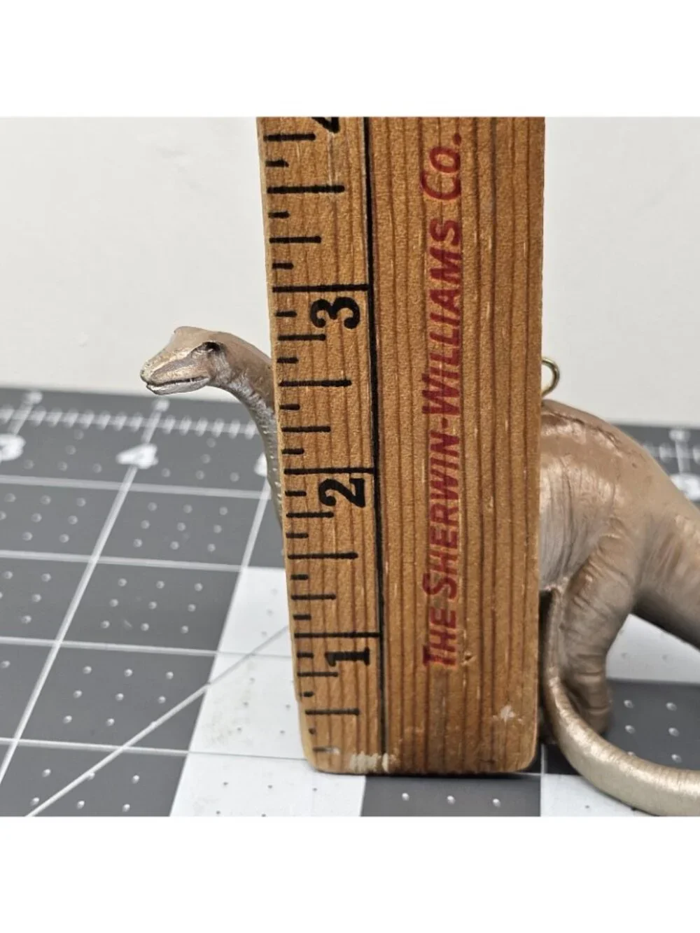 Vintage Look Brown Iridescent Brontosaurus Dinosaur Christmas Ornament